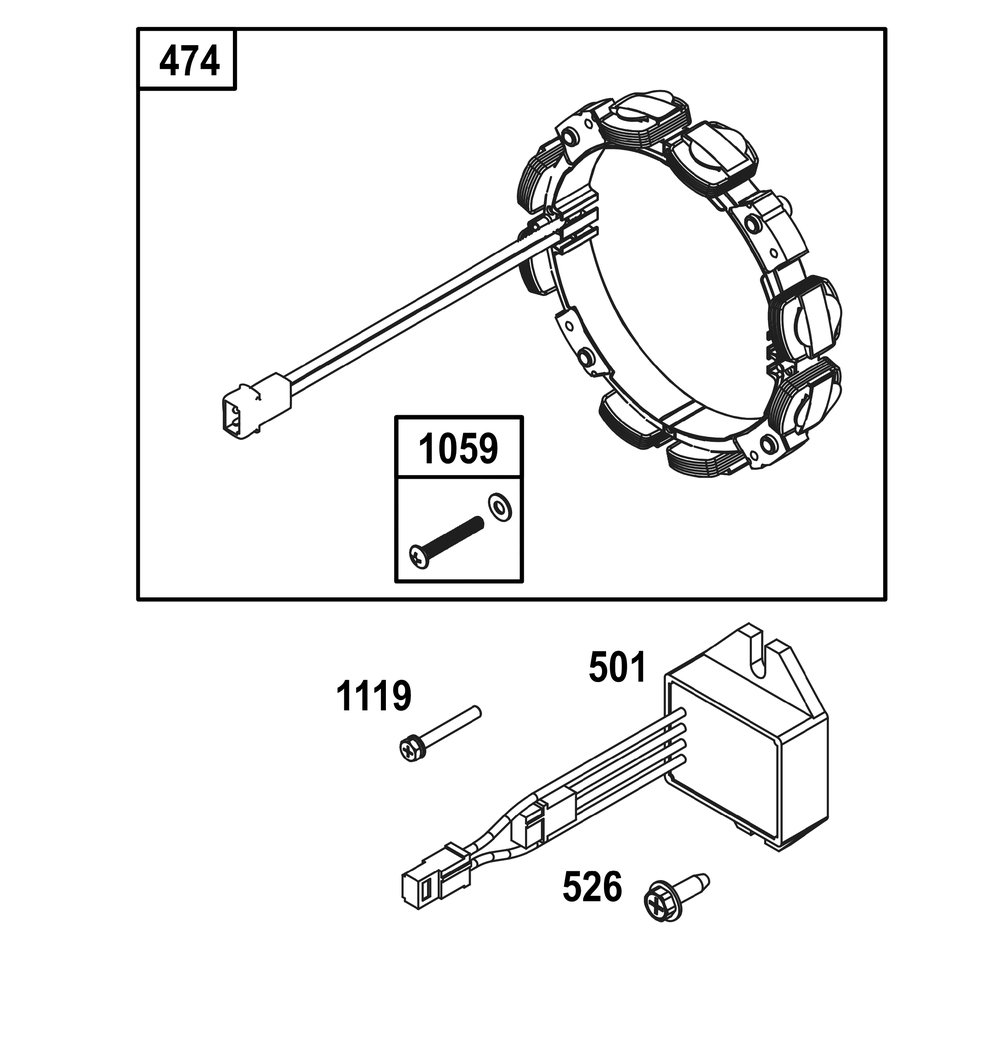 Alternator Group Diagram and Parts List for 305447-0338-F1 200000 - 399999 Briggs and Stratton Engine